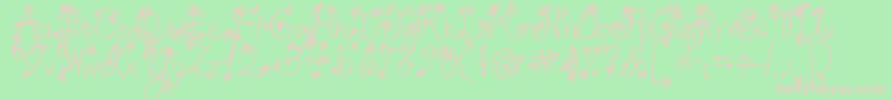 Jandaswirlytwirly-Schriftart – Rosa Schriften auf grünem Hintergrund