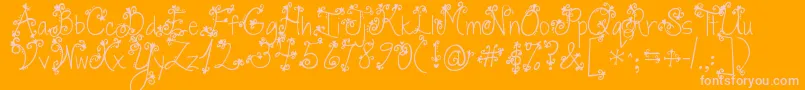フォントJandaswirlytwirly – オレンジの背景にピンクのフォント