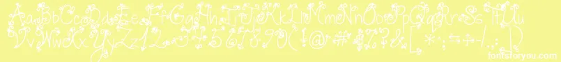 Jandaswirlytwirly Font – White Fonts on Yellow Background