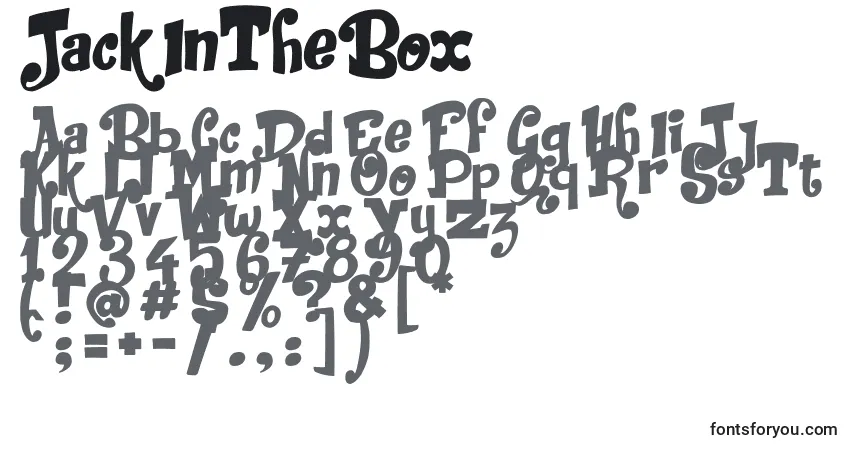 Шрифт JackInTheBox – алфавит, цифры, специальные символы