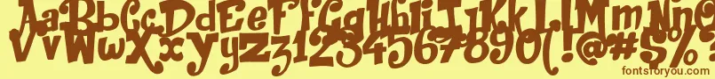 JackInTheBox Font – Brown Fonts on Yellow Background