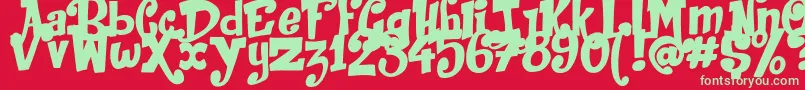 JackInTheBox Font – Green Fonts on Red Background