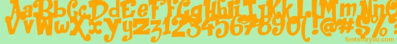 JackInTheBox Font – Orange Fonts on Green Background