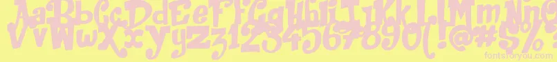 JackInTheBox Font – Pink Fonts on Yellow Background