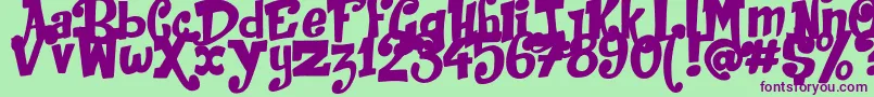 JackInTheBox Font – Purple Fonts on Green Background