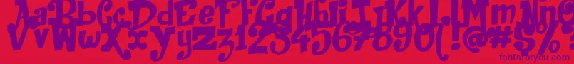 JackInTheBox Font – Purple Fonts on Red Background