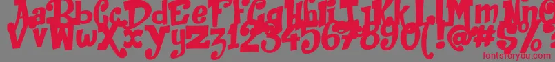 JackInTheBox-Schriftart – Rote Schriften auf grauem Hintergrund