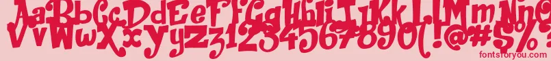 フォントJackInTheBox – ピンクの背景に赤い文字