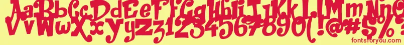 JackInTheBox Font – Red Fonts on Yellow Background