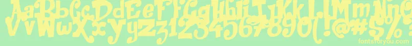 JackInTheBox Font – Yellow Fonts on Green Background