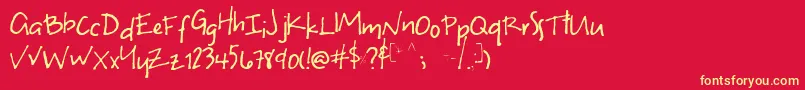 SUneven Font – Yellow Fonts on Red Background