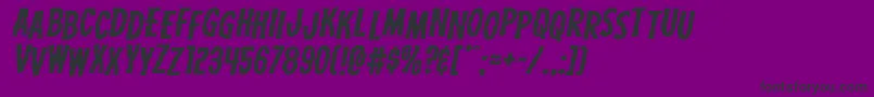Шрифт Carnivalcorpsestagexpandital – чёрные шрифты на фиолетовом фоне