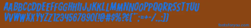 Carnivalcorpsestagexpandital Font – Blue Fonts on Brown Background