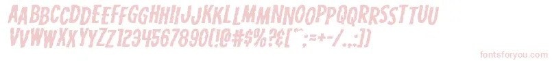 Carnivalcorpsestagexpandital-Schriftart – Rosa Schriften auf weißem Hintergrund