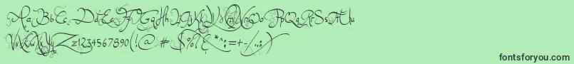 JellykaEndlessVoyage Font – Black Fonts on Green Background