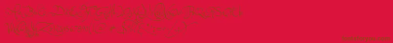 JellykaEndlessVoyage-fontti – ruskeat fontit punaisella taustalla