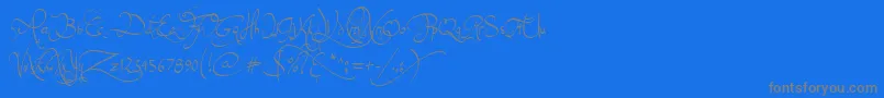 JellykaEndlessVoyage-Schriftart – Graue Schriften auf blauem Hintergrund