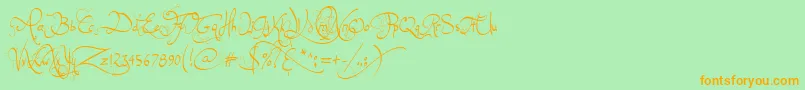 JellykaEndlessVoyage Font – Orange Fonts on Green Background