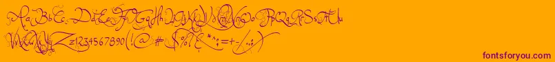 JellykaEndlessVoyage Font – Purple Fonts on Orange Background