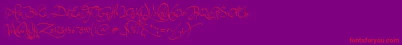 JellykaEndlessVoyage-Schriftart – Rote Schriften auf violettem Hintergrund