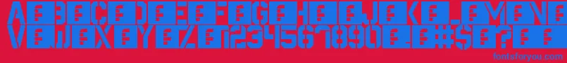Destructive Font – Blue Fonts on Red Background