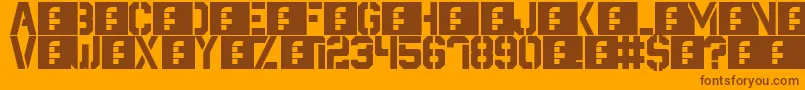 Destructive Font – Brown Fonts on Orange Background