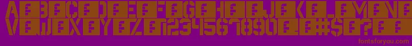 Destructive Font – Brown Fonts on Purple Background