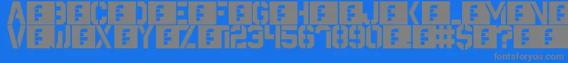 Destructive Font – Gray Fonts on Blue Background