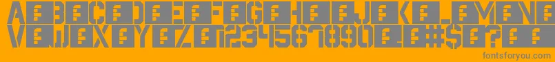 Destructive Font – Gray Fonts on Orange Background