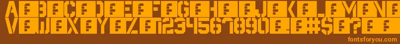 Destructive Font – Orange Fonts on Brown Background