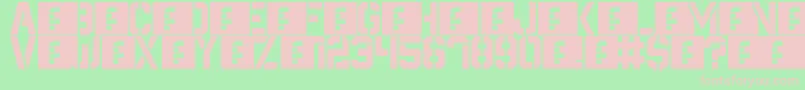 Destructive-fontti – vaaleanpunaiset fontit vihreällä taustalla