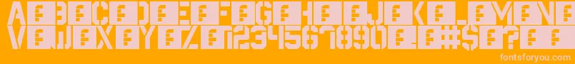Destructive Font – Pink Fonts on Orange Background