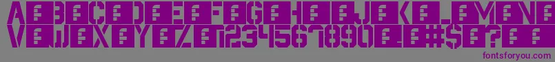 Destructive Font – Purple Fonts on Gray Background