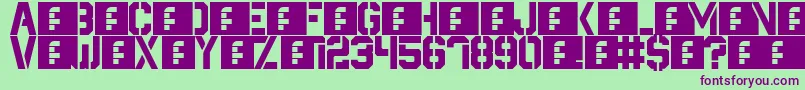 Destructive Font – Purple Fonts on Green Background