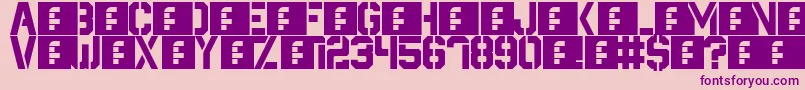 Destructive Font – Purple Fonts on Pink Background