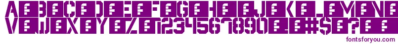 Destructive Font – Purple Fonts on White Background