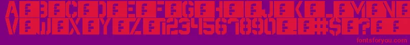 Destructive Font – Red Fonts on Purple Background