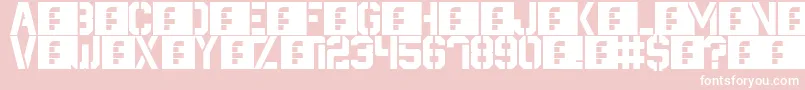 Destructive Font – White Fonts on Pink Background
