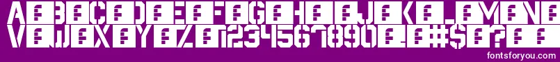Destructive-fontti – valkoiset fontit violetilla taustalla