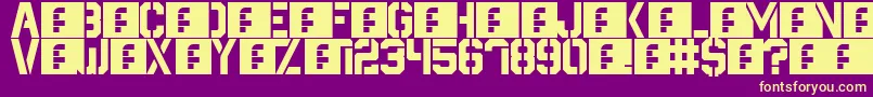 フォントDestructive – 紫の背景に黄色のフォント
