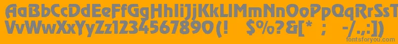 Agzeppelinc-Schriftart – Graue Schriften auf orangefarbenem Hintergrund