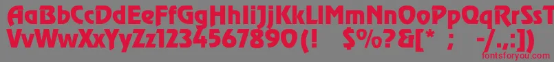フォントAgzeppelinc – 赤い文字の灰色の背景