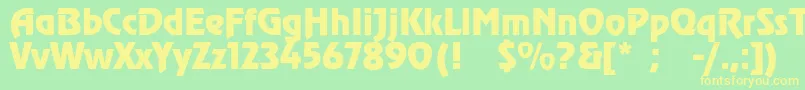 Шрифт Agzeppelinc – жёлтые шрифты на зелёном фоне