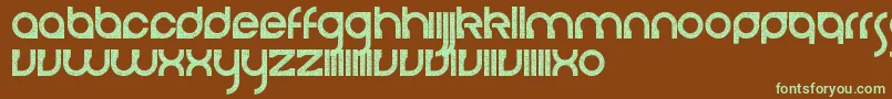CerebroAutodestructivo-fontti – vihreät fontit ruskealla taustalla