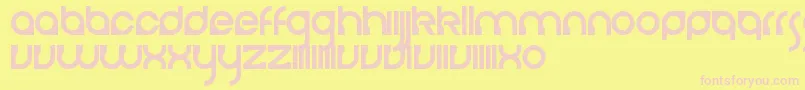 CerebroAutodestructivo-fontti – vaaleanpunaiset fontit keltaisella taustalla