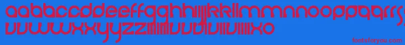 フォントCerebroAutodestructivo – 赤い文字の青い背景