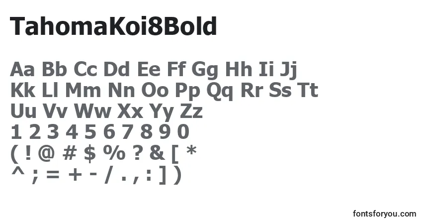 TahomaKoi8Bold-fontti – aakkoset, numerot, erikoismerkit