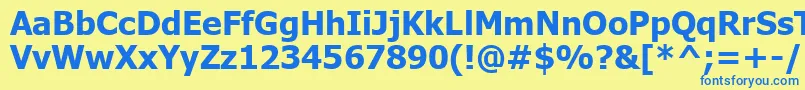 TahomaKoi8Bold Font – Blue Fonts on Yellow Background