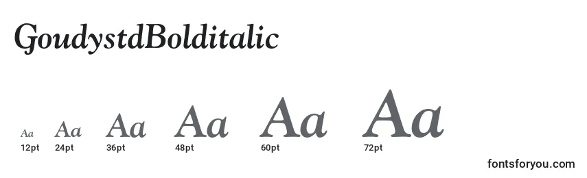 GoudystdBolditalic Font Sizes