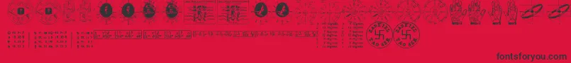 フォントAstrologyTfb – 赤い背景に黒い文字